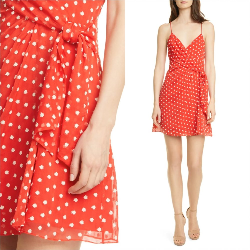 ALICE + OLIVIA Katie Floral Wrap Front Minidress - Picture 2 of 15